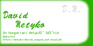david metyko business card